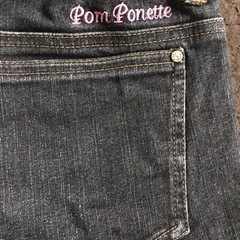 150 ポンポネット　ブラックデニム　ジーパン　長ズボンの画像