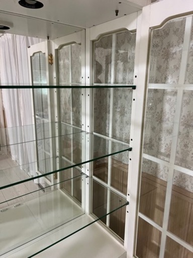 ガラスショーケース　ロココ調　洋風　輸入家具