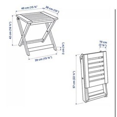 値下げ　IKEA APPLARO エップラロー スツール 屋外用, 折りたたみ式の画像