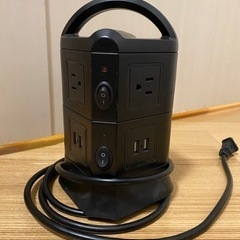 【お話中】タワー式電源タップ USBポート 延長コード