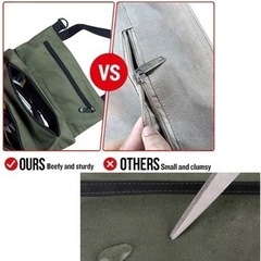 【新品未使用】防水ツールオーガナイザーポーチ キャンバスツールオーガナイザーバケツ 吊り下げツールキャリアートート 5つのジッパーポケット付きの画像