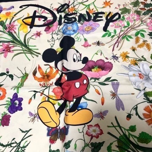 【未使用】GUCCI × Disney 90×90 スカーフ シルク100%