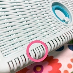【値下】昭和レトロ レトロポップ ブルー 編みカゴ ピクニック バスケット ヴィンテージの画像
