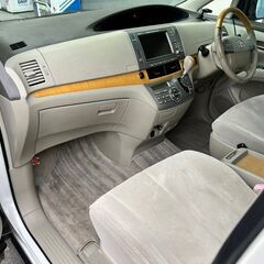 エスティマ　2.4 G　ケンスタイルエアロ　H18　車検5/11　90000ｋ　純正HDDナビ（パノラミックサラウンド）＆フルセグＴＶ＆フリップダウンモニター　カラーバックカメラ 　両側パワースライド　17ＡＷ　キセノン　7人乗りの画像