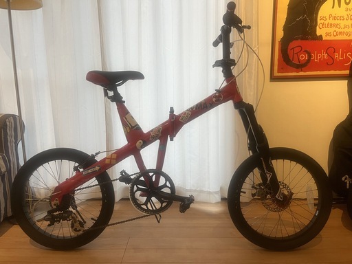 折り畳み式自転車 Fディスクプレーキ Fサス 変速 ドッペルギャンガー 室内保管 使用少ない 現状渡し