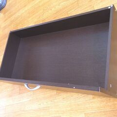 ベッド用引出し 幅80㎝ 奥行39㎝ 高さ27.5㎝ ベッド下収納 UNDER BED DRAWER ダークブラウン 西岡店の画像