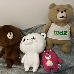 Ted、ブラウンなどの大サイズぬいぐるみセットで