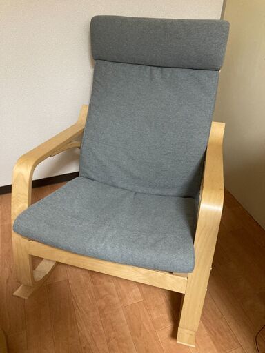 IKEA(イケア)の椅子　ポエング(POÄNG) ロッキングチェア グレー