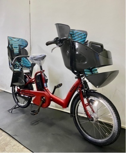 関東全域送料無料 保証付き 電動自転車 ブリヂストン ビッケポーラー 20インチ 13.2ah 3人乗り 赤