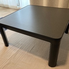 【美品】こたつテーブル黒とラグ2種(夏用と冬用)の画像