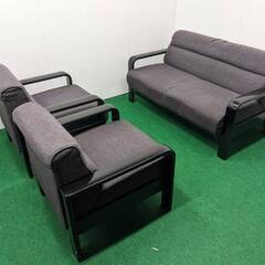 中古　訳アリ　メーカー不明　ソファーセット　３人用ソファー＆１人...