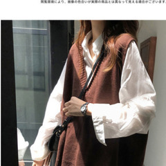 未使用 カシミアタッチニットベスト