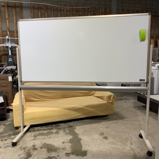 3/18 終 ホワイトボード 黒板 ボード面サイズ1800×900 両面 リバーシブル 回転 キャスター付 会議 オフィス 菊E