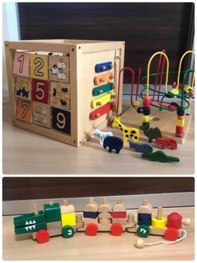 エドインター　森のあそび箱　ワニさんの汽車つみき　