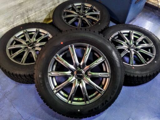 冬 ライズ☆美品☆ ロッキー【~95％ 富山】日本製スタッドレス 冬 195/65R16 グッドイヤー 人気のガンメタ AZANE 中古4本 100％車検対応 16インチ