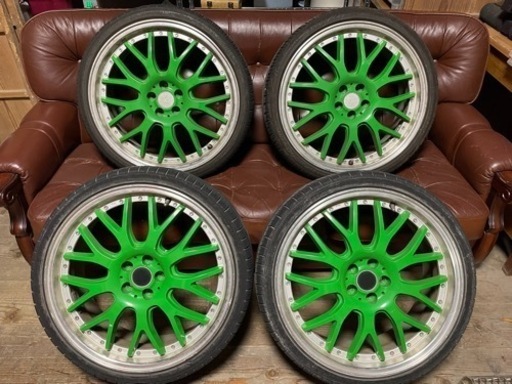 再値引きしました！訳あり　プリウス　19インチ　BBS LMタイプ　塗装綺麗　タイヤ２本はまだ使えそうです