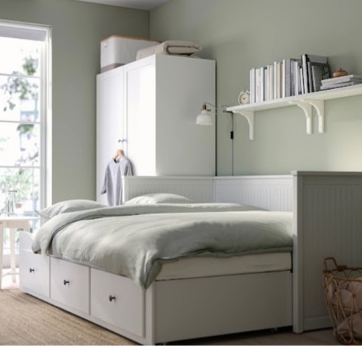 IKEA - HEMNES ヘムネス デイベッド 引き出し3、マットレス2付き