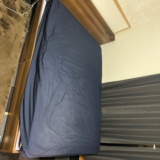 （お引き取り先決まりました）ベッド ベッドフレーム ダブル ボンネルコイルマットレス付き