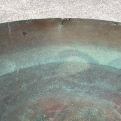 古い 大きな鍋 銅製　炊き出し 大鍋 かまど 竈門 囲炉裏の画像