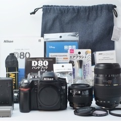 S数約8000回●スマホ転送●初心者向け●Wズームレンズ●ニコン D80 1ヶ月動作補償あり！ 安心のゆうパック代引き発送！ 送料、代引き手数料無料！の画像
