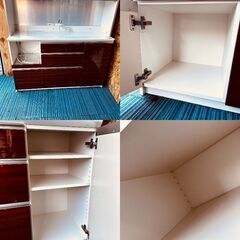  11622 パモウナ 横幅140cm 2枚扉ハイタイプキッチンボード   🚗2月18、19日大阪～京都方面 条件付き配送無料！🚗    の画像