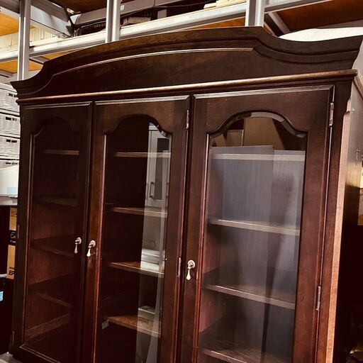 カリモク 飾り棚 幅89×奥45×高179cm キュリオケース 照明付き カット