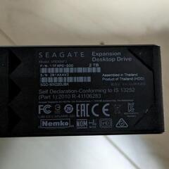 録画用HDD 2TB  USB接続  SEAGATE Expansion Desktop Driveの画像