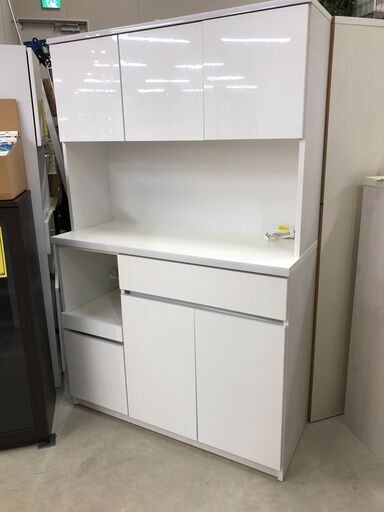 土井インテリア キッチンボード ホワイト W(幅)115.3×D(奥行き)45×H(高さ)180cm ※クリーニング済み