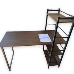 ニトリ システムデスク パソコン テーブル オフィス ダークブラウンの画像