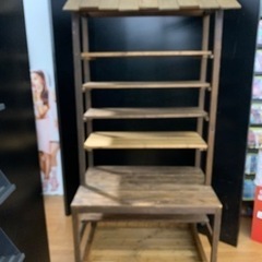 【引取先決まりました】木製　レトロ　陳列棚の画像