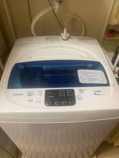 15日まで。美品✨DAEWOO 6.0kg 洗濯機 風乾燥付き