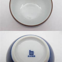 ss4075　未使用品　白山陶器　湯呑　5客セット　ブルー系　有田焼　ハクサン　ゆのみ　青　藍　共箱入り　お茶　日本茶の画像