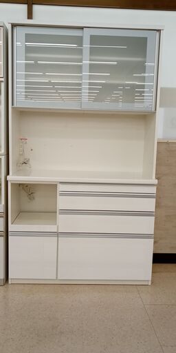 ★ジモティ割あり★  レンジボード 白 H200.9×D48.5×W116.5 クリーニング済み TJ063