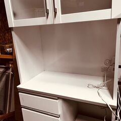 11365 2枚扉 白キッチンボード 食器棚 幅79.5cm ?2月18、19