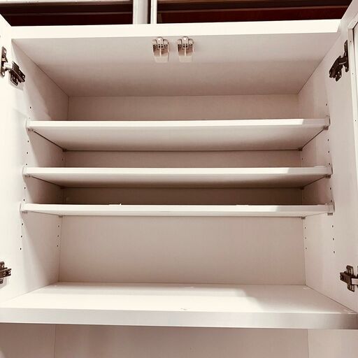  11365  2枚扉 白キッチンボード　食器棚　幅79.5cm   ?2月18、19日大阪～神戸方面 条件付き配送無料！?    