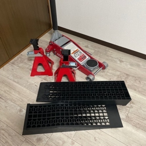 ガレージジャッキ、ジャッキスタンド、ラダー　セット