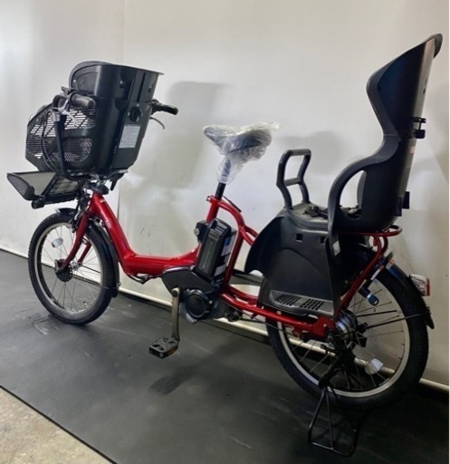 関東全域送料無料 保証付き 電動自転車 ヤマハ パスキスミニ 20インチ 3人乗り 8.7ah 赤色