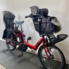 関東全域送料無料 保証付き 電動自転車 ヤマハ パスキスミニ 20インチ 3人乗り 8.7ah 赤色