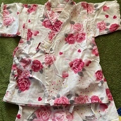 80バラ柄　甚平