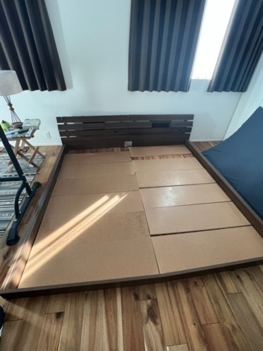 ニトリ　ローベッド　シングル2個連結　マットレス付き