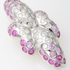 K18WG ピンクサファイア・ダイヤモンド ペンダント 品番p21-371