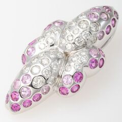 K18WG ピンクサファイア・ダイヤモンド ペンダント 品番p21-371