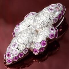 K18WG ピンクサファイア・ダイヤモンド ペンダント 品番p21-371