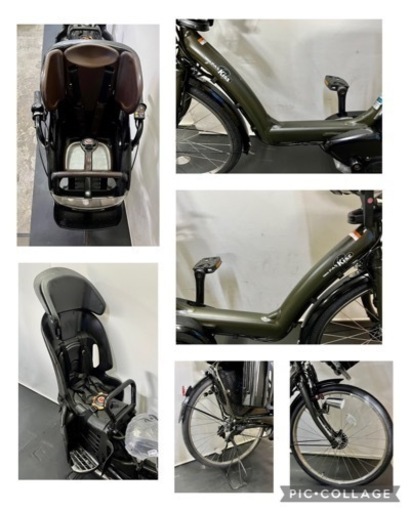 関東全域送料無料 保証付き 電動自転車 ヤマハ パスキス 26インチ 3人乗り 8.7ah カーキ色