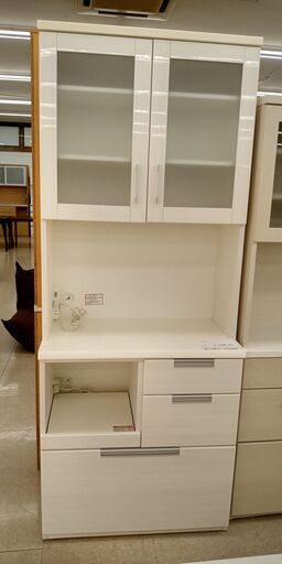★ジモティ割あり★  レンジボード 白 H200×D42.2×W80 クリーニング済み TJ068