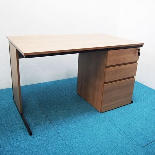 ワークデスク 学習机にも 鍵付き ナチュラルカラー 幅120 奥行70 高さ70cm ①(GA24)