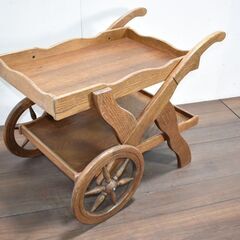 八直終了4/16】≪zy914≫木製 トローリーワゴン キッチンワゴン/カート