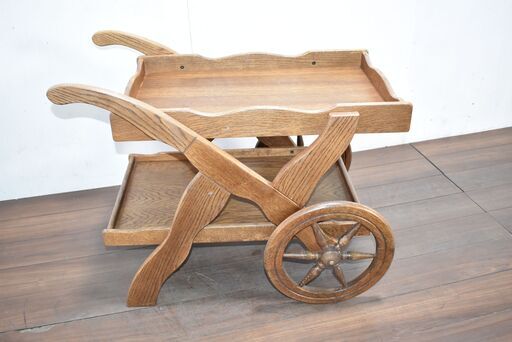 八直終了4/16】≪zy914≫木製 トローリーワゴン キッチンワゴン/カート