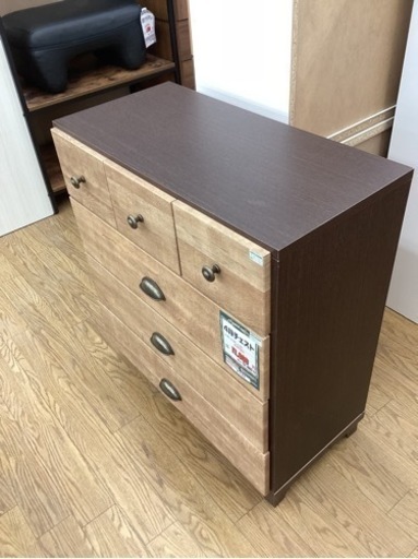 KB-52【新入荷　アウトレット】4段チェスト　ブラウン