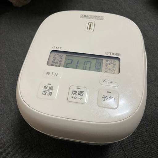 タイガー 炊飯器 2021年製 3合 JBS-A055 マットホワイト マイコンジャー